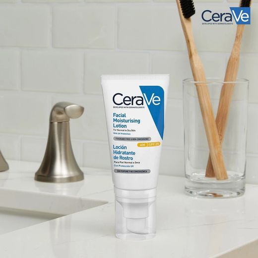 CeraVe Loción Hidratante De Rostro SPF25 envase de 52 mL