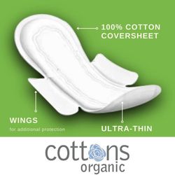 Cottons compresas de algodón ultrafina regular con alas 14 unidades