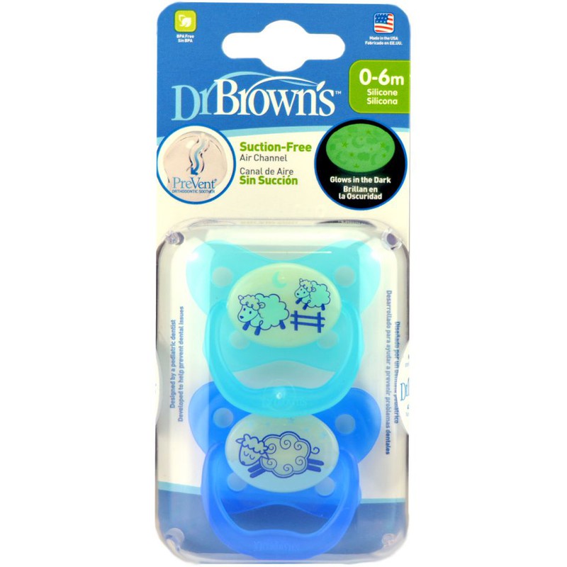 DR.BROWN´S CHUPETES SILICONA PREVENT ANIMAL AZUL 0-6 MESES