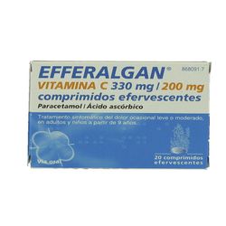 Efferaldol Amb Vitamina C 330 mg/200 mg 20 Comprimits Efervescents