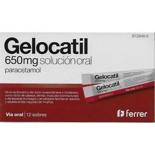 Gelocatil 650 MG 12 sobres solución oral