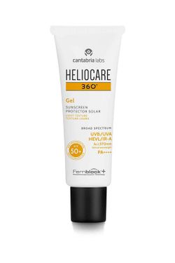 HELIOCARE 360º Gel SPF 50+ envàs de 50 mL gel fotoprotector lleuger i de ràpida absorció.