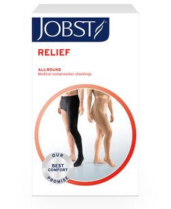 Jobst Relief Media de una pierna sujeción cintura de Compresión Media Beige
