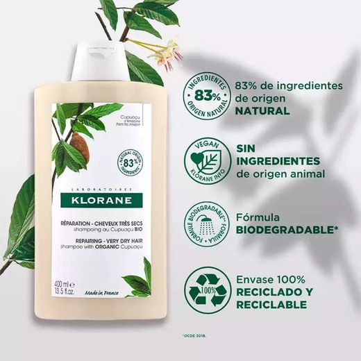 Klorane champú a la manteca de cupuaçu 400 ml