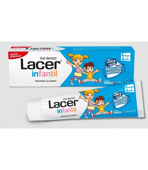 Lacer infantil gel dental fresa duplo 75ml+75ml