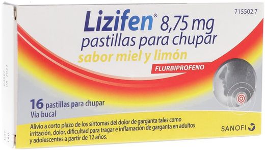 Lizifen 8,75 mg 16 pastillas para chupar (sabor miel y limón)