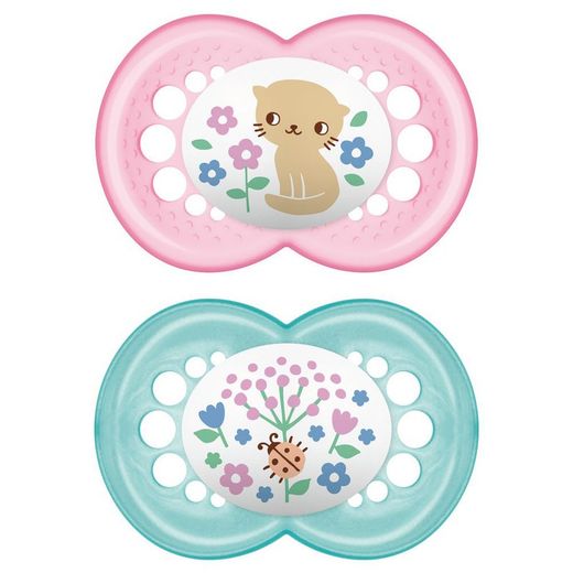 MAM chupete silicona fisiológico Organic Garden +6 meses 2 unidades