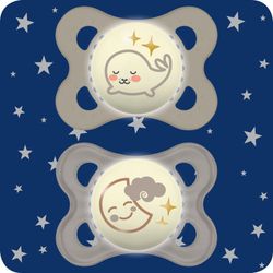 MAM chupete silicona fisiológico original Night +0 meses 2 unidades