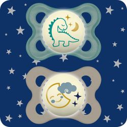 MAM chupete silicona fisiológico original Night +0 meses 2 unidades