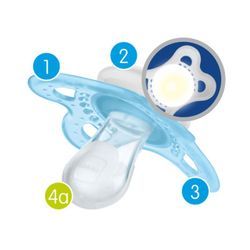 MAM chupete silicona fisiológico original Night +0 meses 2 unidades