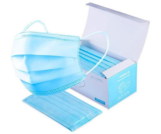 máscara cirúrgica azul
