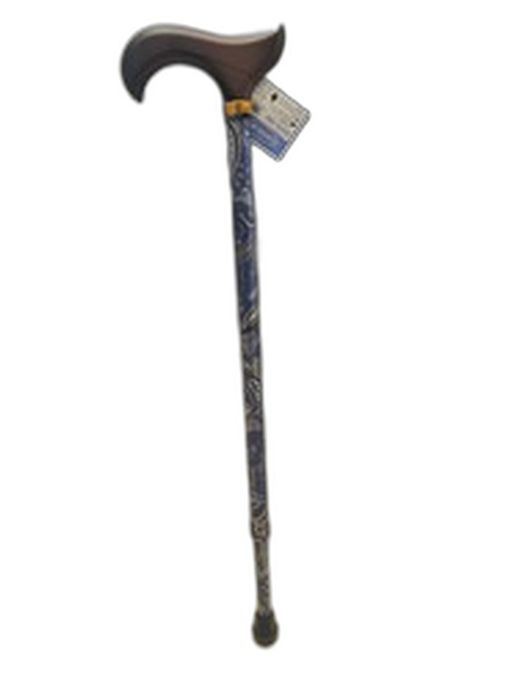 Bengala extensível em alumínio com estampa paisley azul Ref.409