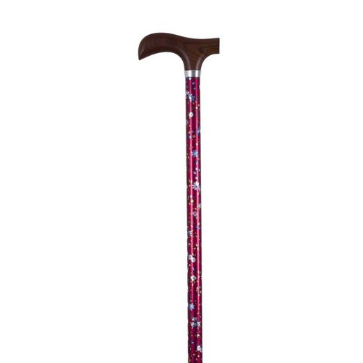 Bengala extensível em alumínio estampada com flores marrons REF. 471