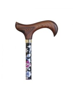 Bastó Muletilla extensible d'alumini estampat flor negra Ref.402