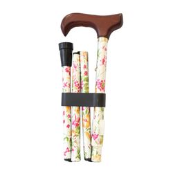 Bengala dobrável em alumínio com estampa floral Ref.314