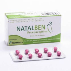 Natalben pré-concepção 30 cápsulas suplemento alimentar para mulheres que planejam engravidar
