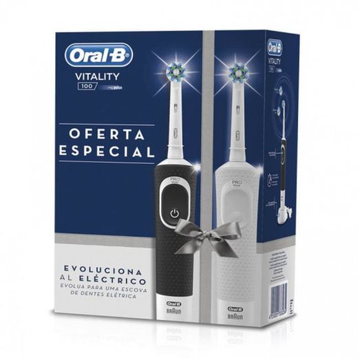 Oral B cepillo eléctrico vitality 100 duplo Blanco y negro