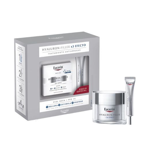 Pack Eucerin Hyaluron-Filler x3 efecto tratamiento antiarugas crema + contorno ojos