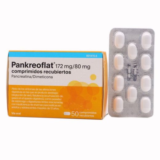 Pankreoflat 172 mg/80 mg 50 comprimidos recubiertos