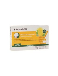 As pastilhas para garganta Pranarom Aromaforce acalmam e suavizam o sabor de mel e limão sem açúcar 24 pastilhas