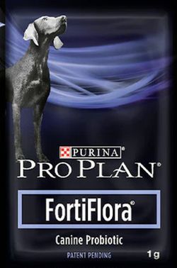 Proplan fortiflora probiotico para fortalecer las defensas naturales para perros 1G 30 sobres