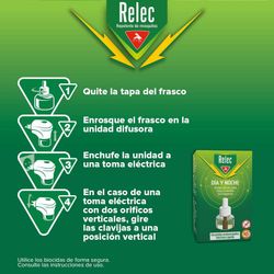 Relec antimosquitos día y noche recambio liquido para dispositivo eléctrico