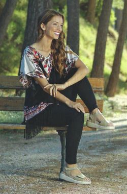 Sandália feminina de couro bio conforto 20689c da Saguy