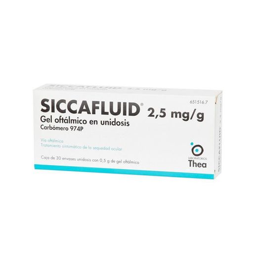 Siccafluid 2,5 mg/g Gel oftálmico 1 tubo 10 g