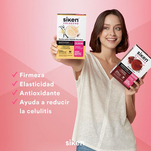 Siken sustitutivo plus batido líquido con colágeno sabor vainilla bourbon 6 sobres
