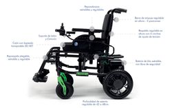 Cadeira de rodas elétrica fixa e conversível Verso