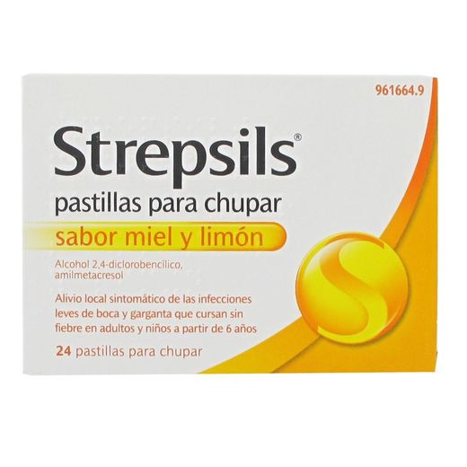 Strepsils con Sabor Miel y limón 24 Pastillas
