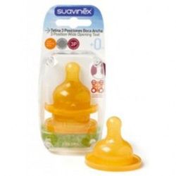 Suavinex Tetina Látex Redonda 3 posiciones +0M (2Uds)