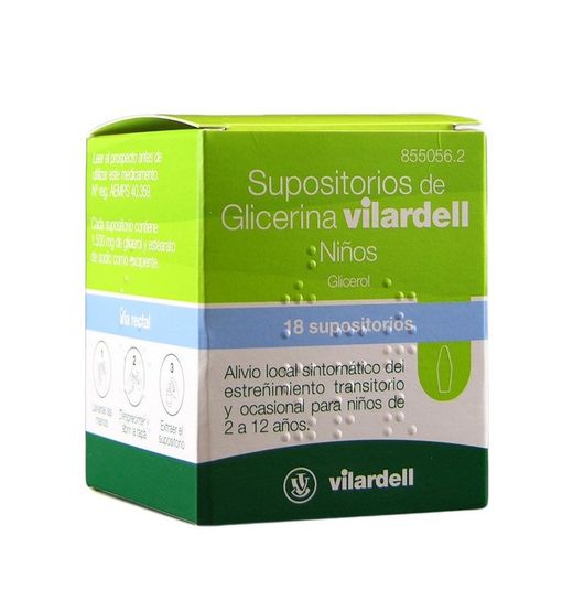 Supositorios de glicerina vilardell niños 1,58 g 18 supositorios