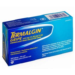Termalgin gripe 650 mg/15,58 mg/4 mg 10 sobres granulado para solución oral