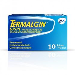 Termalgin gripe 650 mg/15,58 mg/4 mg 10 sobres granulado para solución oral
