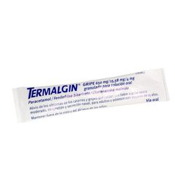 Termalgin gripe 650 mg/15,58 mg/4 mg 10 sobres granulado para solución oral