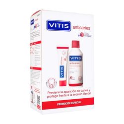 Vitis anticaries pack 1 envase 100 ml pasta + 1 envase 500 ml colutorio