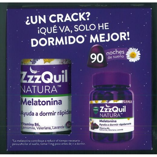 ZZZ Quil Natura, Gominoles amb Melatonina, vitamina B6 i extractes d'herbes per agafar el son ràpidament.
